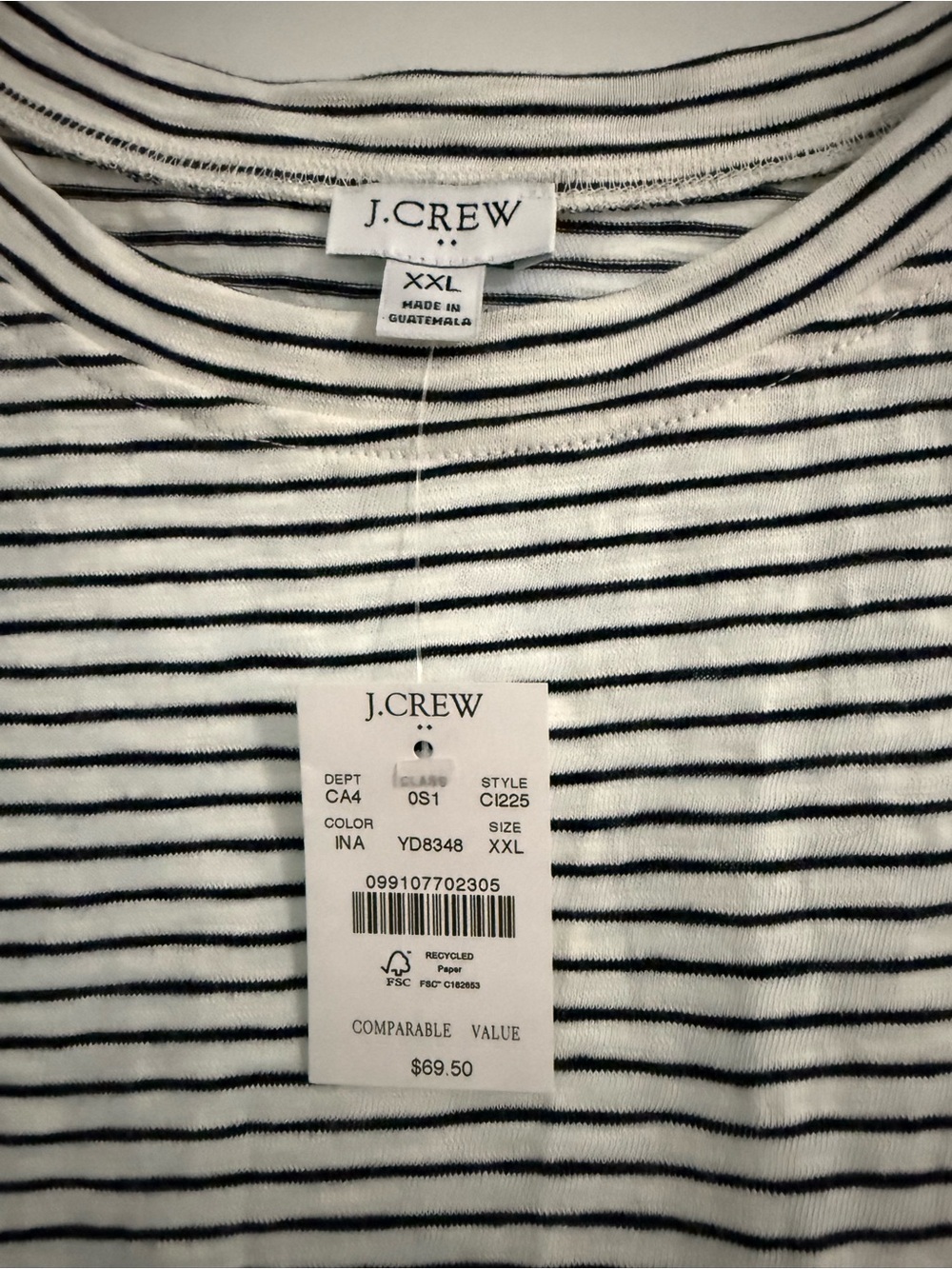 J. Crew Black and White Striped Tie Back Dress NWT - Picture 3 of 3